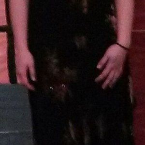 Flapper Black Velvet w/Purple Sequined Roses  Gown